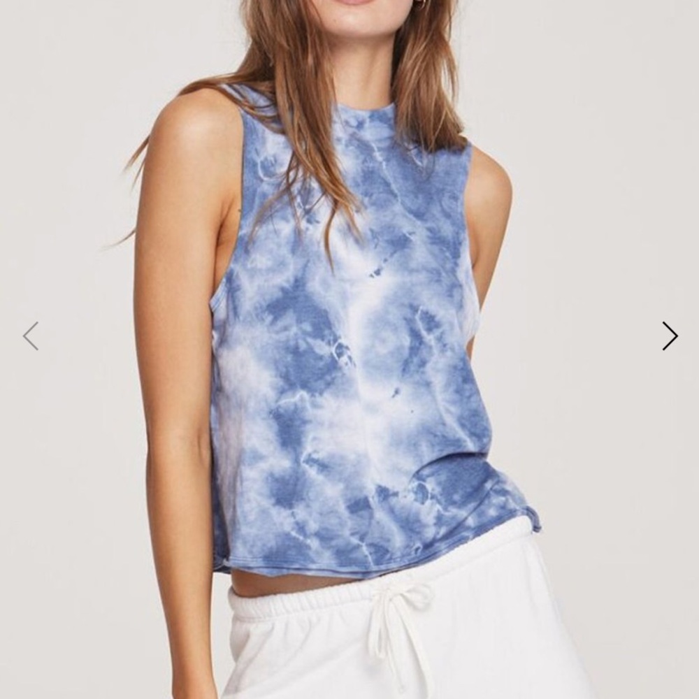 Spiritual Gangster Cloud Wash Blue Muscle Tank - Picture 4 of 8